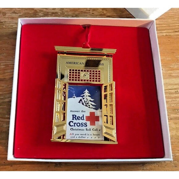 American Red Cross Ornament Christmas Roll Call WWI Holiday Original Box - Picture 2 of 4